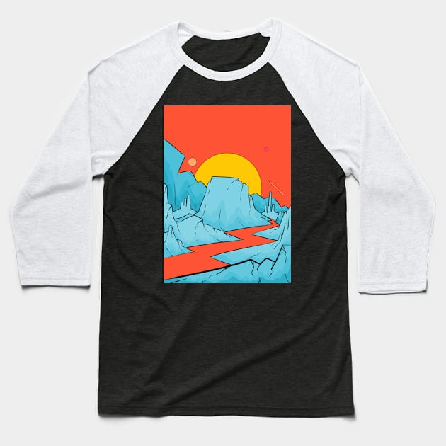 Ice mountains of Mars Baseball T-Shirt by Swadeillustrations